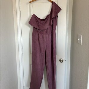 Ashley Stewart One-Shoulder Mauve Jumpsuit